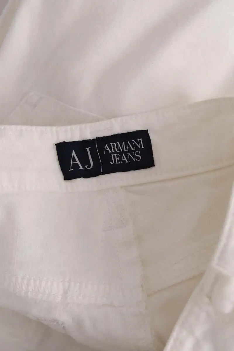 Pantalon Armani Jeans Blanc en Lin
