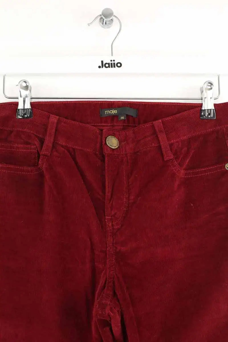Pantalon bootcut Maje Bordeaux en Coton
