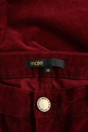 Pantalon bootcut Maje Bordeaux en Coton