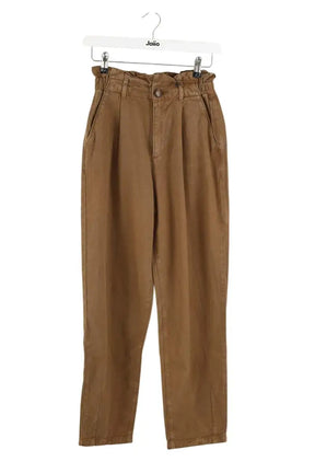 Pantalon Carot Des Petits Hauts Santino Marron en Coton, taille S - Seconde Main