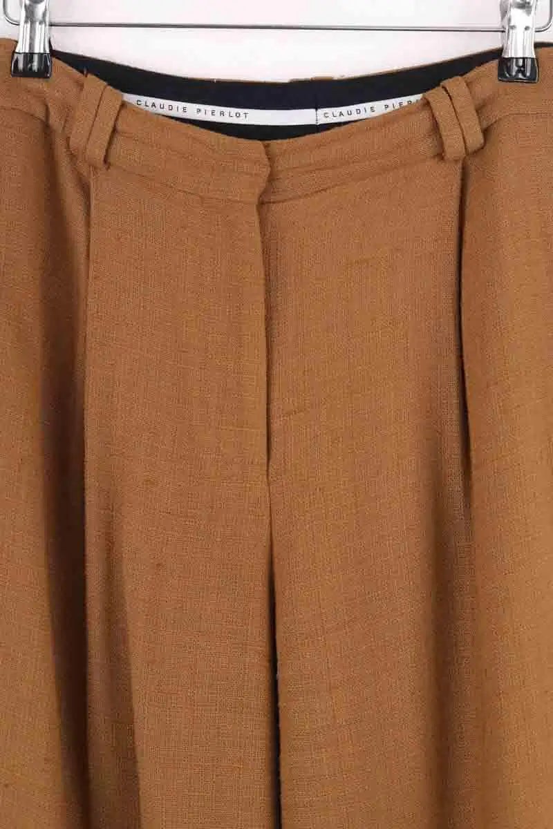 Pantalon Claudie Pierlot Marron en Viscose