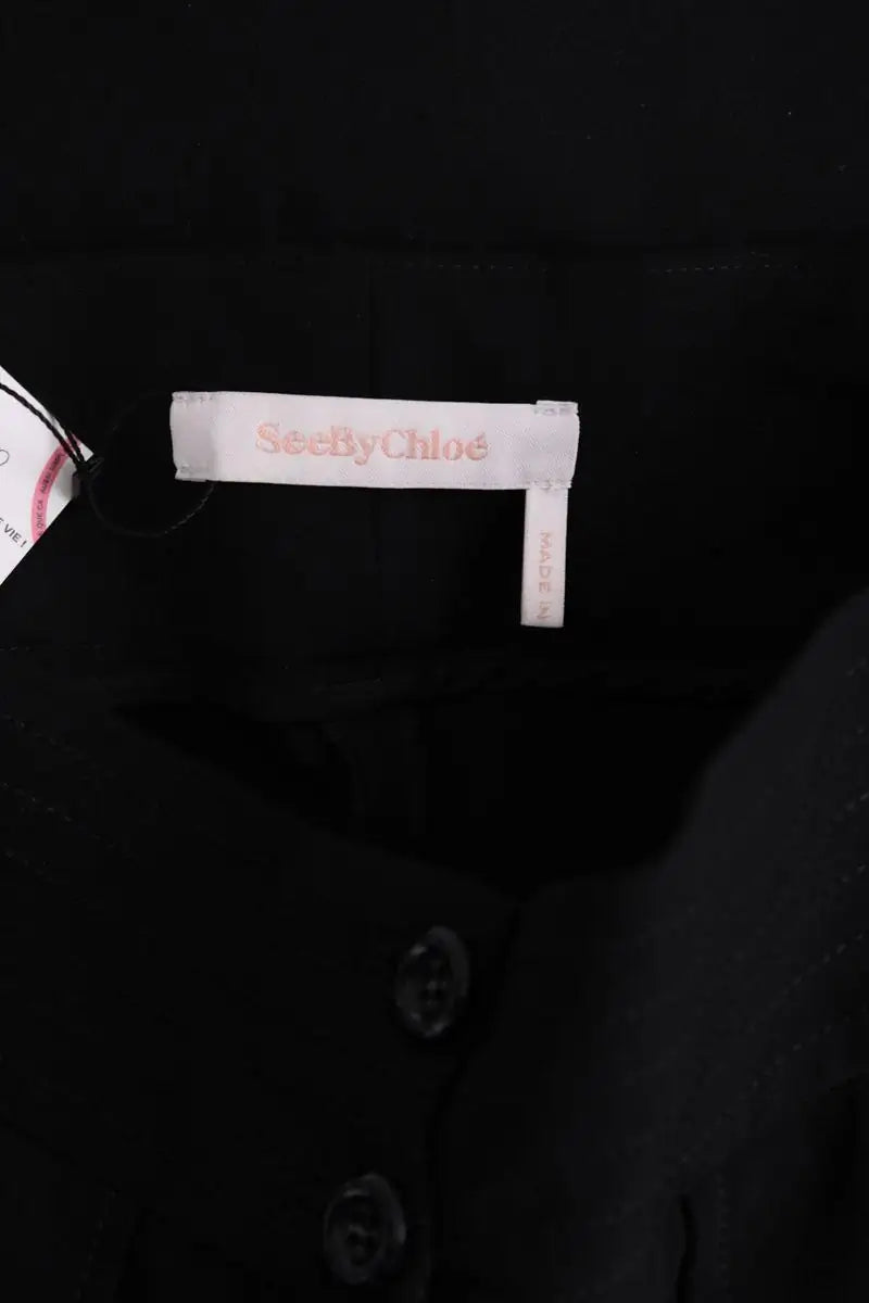 Pantalon court See By Chloé Noir en Synthétique