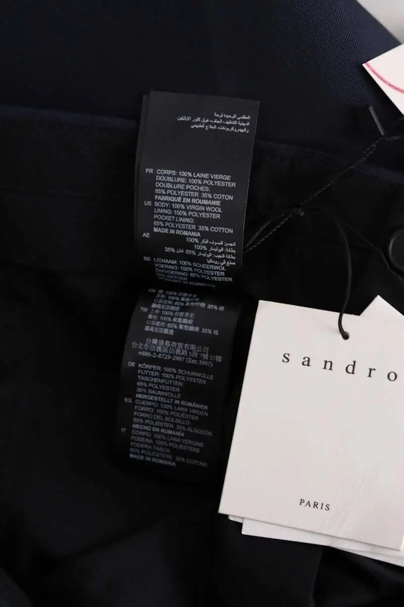 Pantalon de costume Sandro Marine en Laine