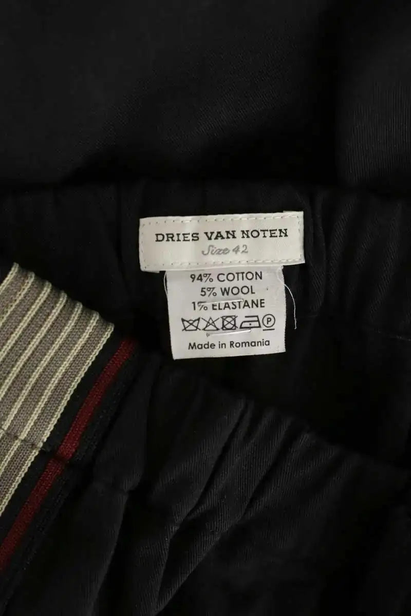 Pantalon Dries Van Noten Noir en Coton