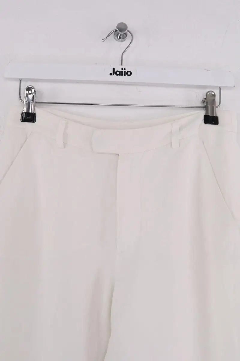 Pantalon droit Agnès B. Blanc en Lin