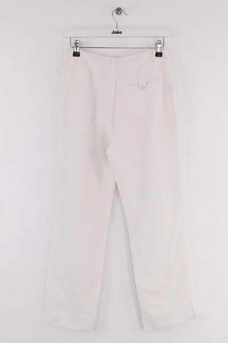 Pantalon droit Agnès B. Blanc en Lin