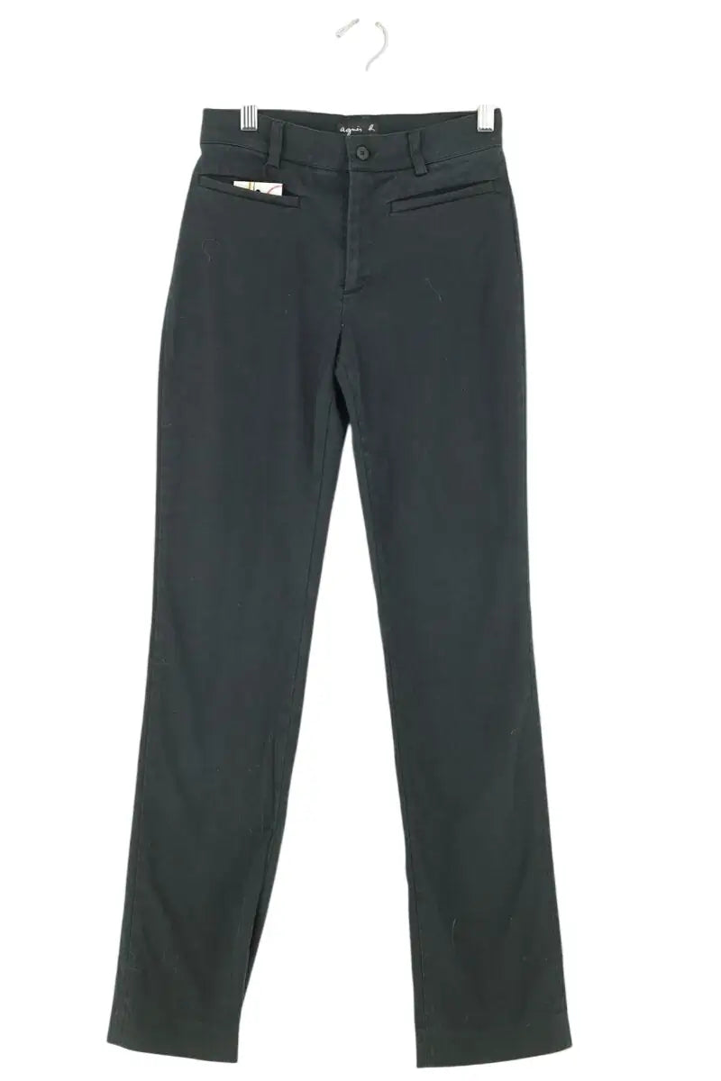 Pantalon droit Agnès B. Noir en Coton, taille XS - Seconde Main