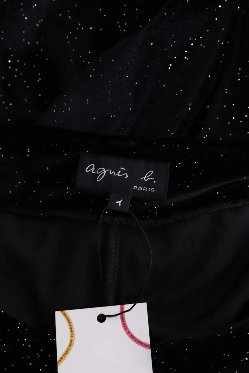 Pantalon droit Agnès B. Noir en Synthétique