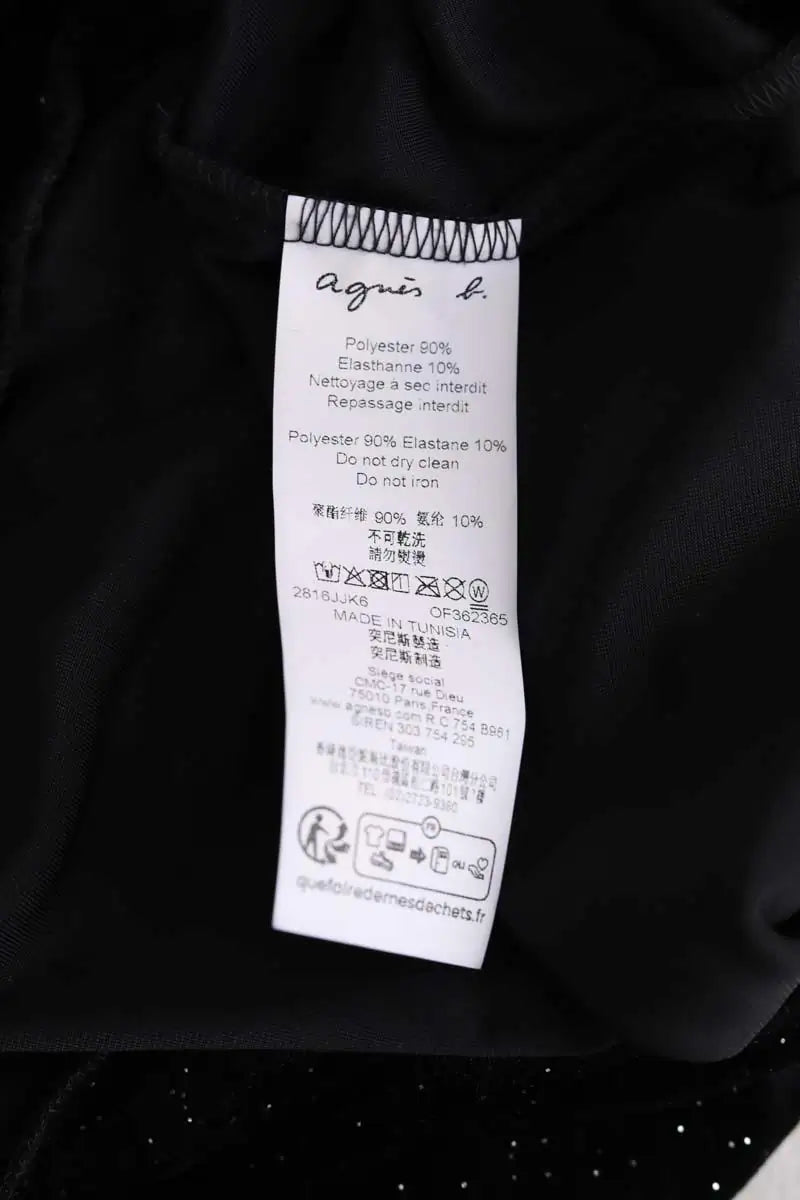 Pantalon droit Agnès B. Noir en Synthétique