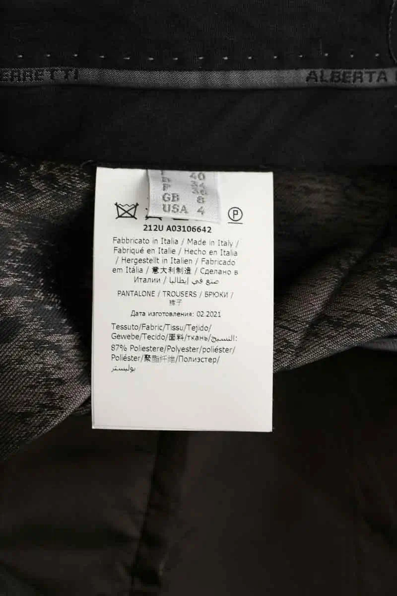 Pantalon droit Alberta Ferretti Gris en Polyester