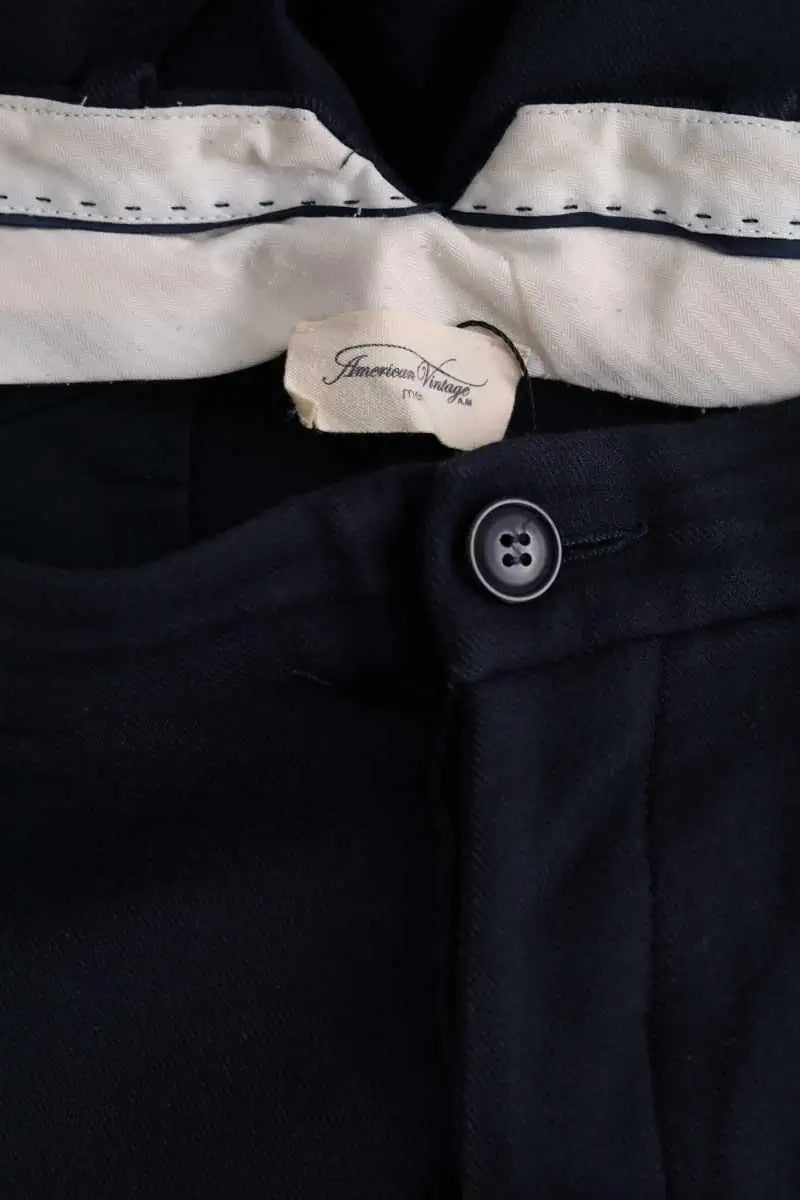 Pantalon droit American Vintage Bleu en Coton