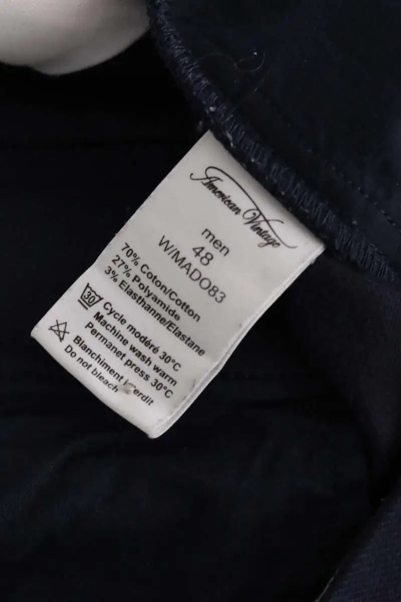 Pantalon droit American Vintage Bleu en Coton