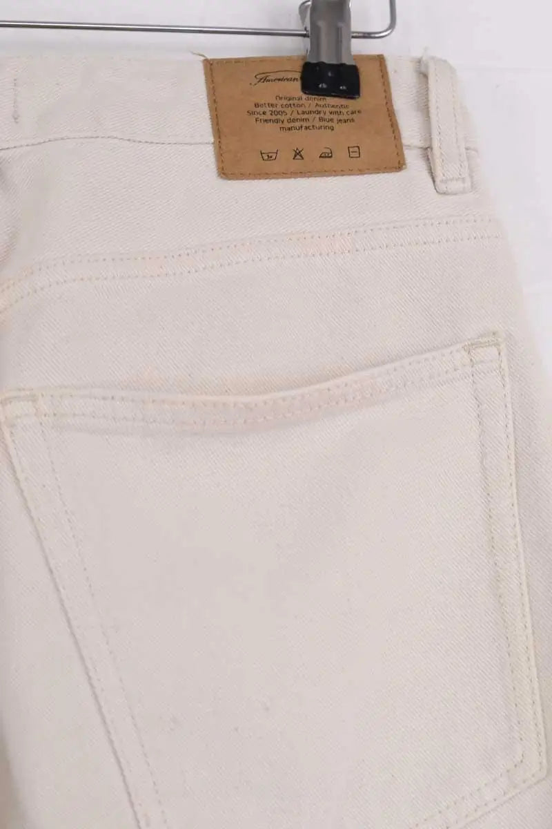 Pantalon droit American Vintage Ecru en Coton
