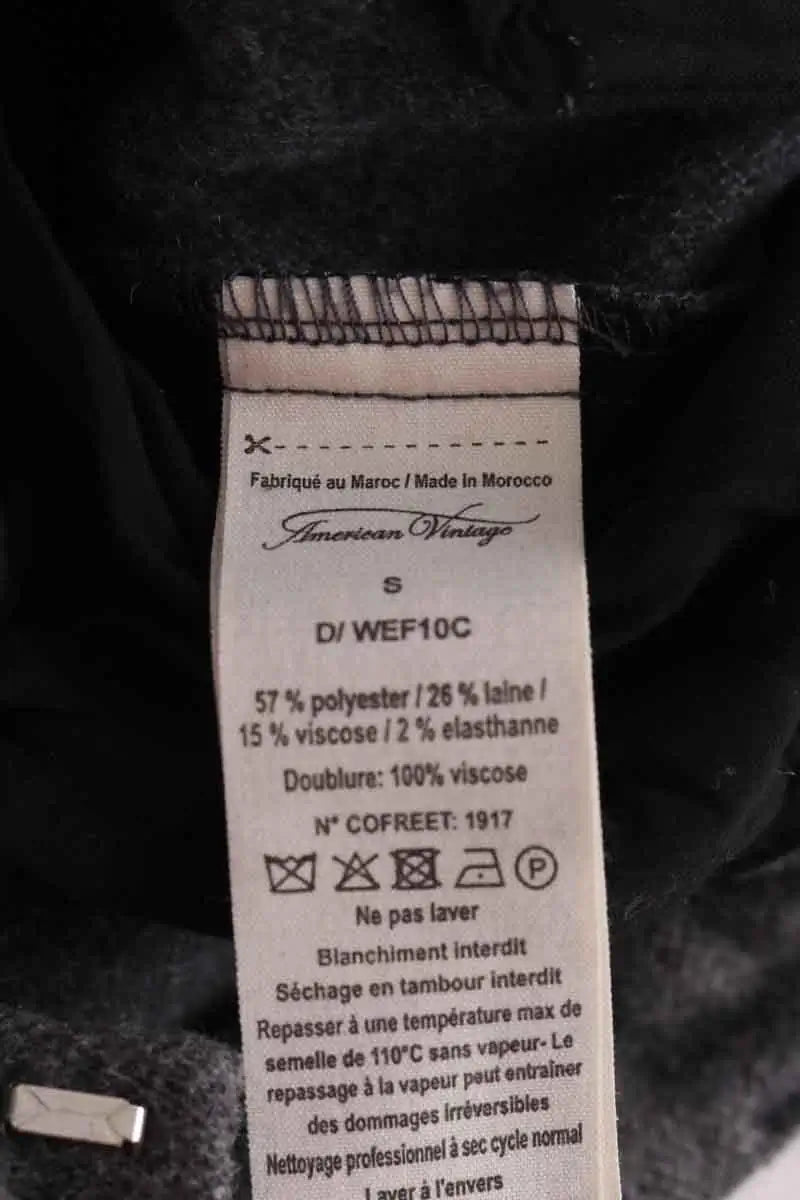 Pantalon droit American Vintage Gris en Synthétique