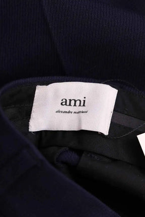 Pantalon droit Ami Bleu en Laine