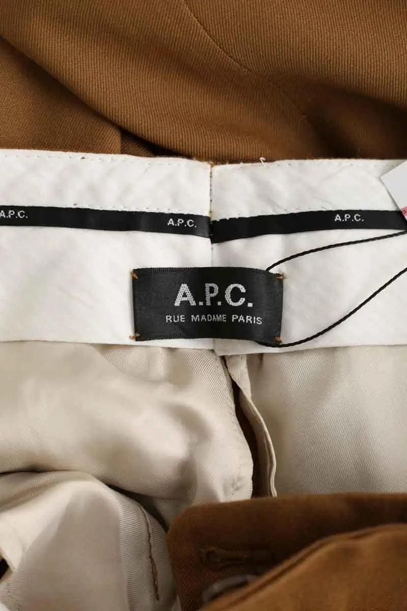 Pantalon droit APC Marron en Laine