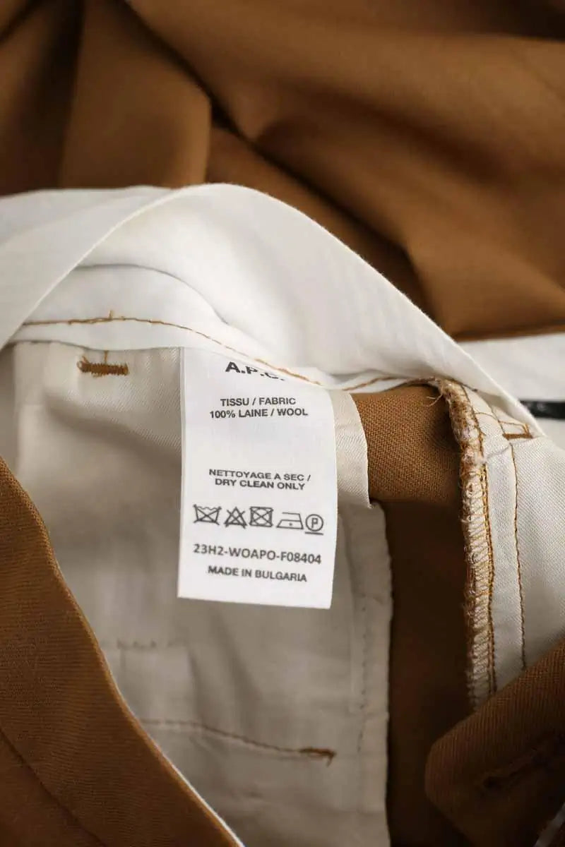 Pantalon droit APC Marron en Laine