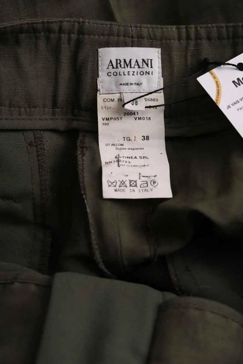 Pantalon droit Armani Exchange Kaki en Lin