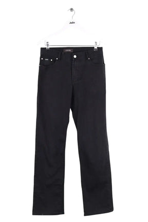 Pantalon droit Azzaro Noir en Coton, taille S - Seconde Main