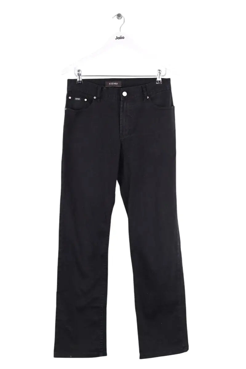 Pantalon droit Azzaro Noir en Coton, taille S - Seconde Main
