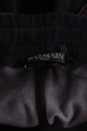 Pantalon droit Balmain Noir en Daim