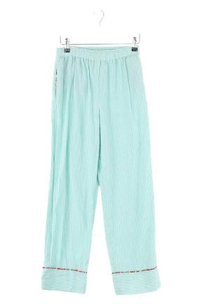 Pantalon droit Balzac Turquoise en Coton, taille XS - Seconde Main