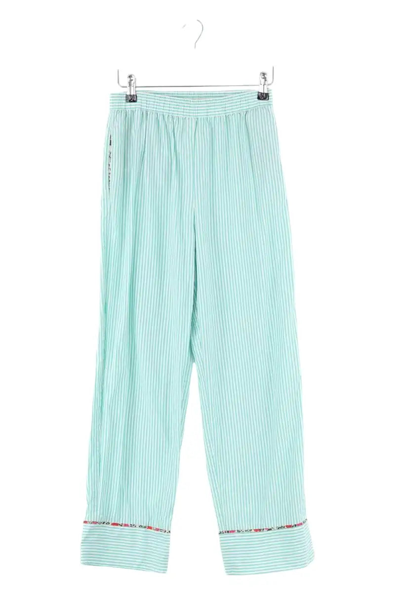 Pantalon droit Balzac Turquoise en Coton, taille XS - Seconde Main