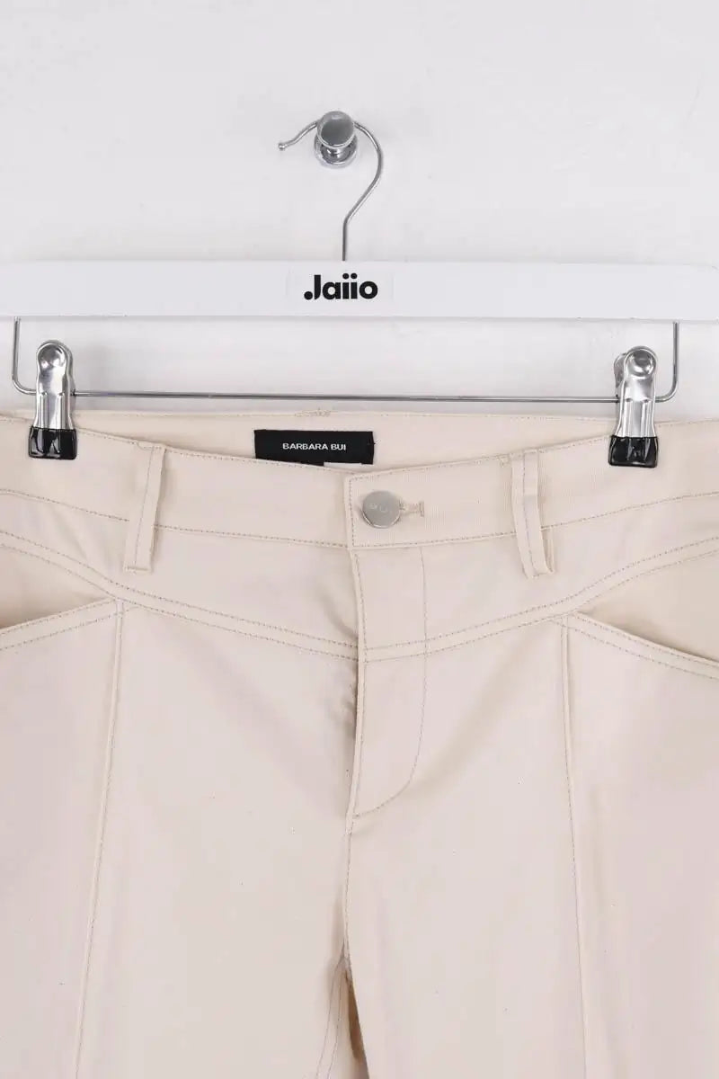 Pantalon droit Barbara Bui Beige en Coton