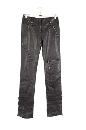 Pantalon droit Barbara Bui Noir en Cuir, taille M - Seconde Main