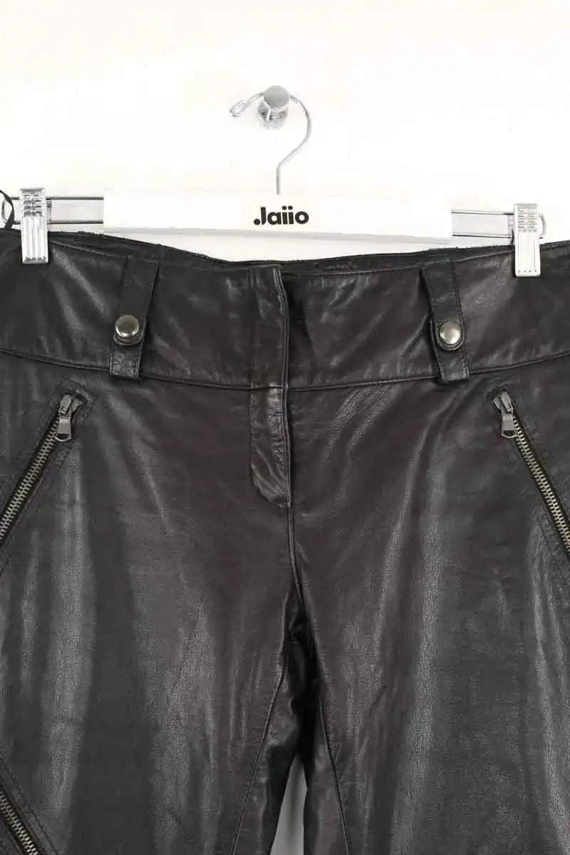 Pantalon droit Barbara Bui Noir en Cuir