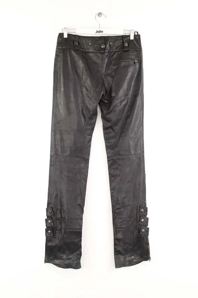 Pantalon droit Barbara Bui Noir en Cuir