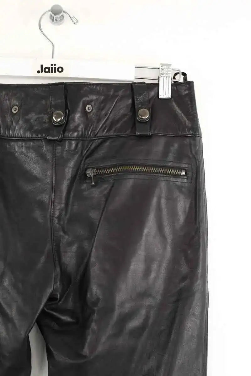 Pantalon droit Barbara Bui Noir en Cuir
