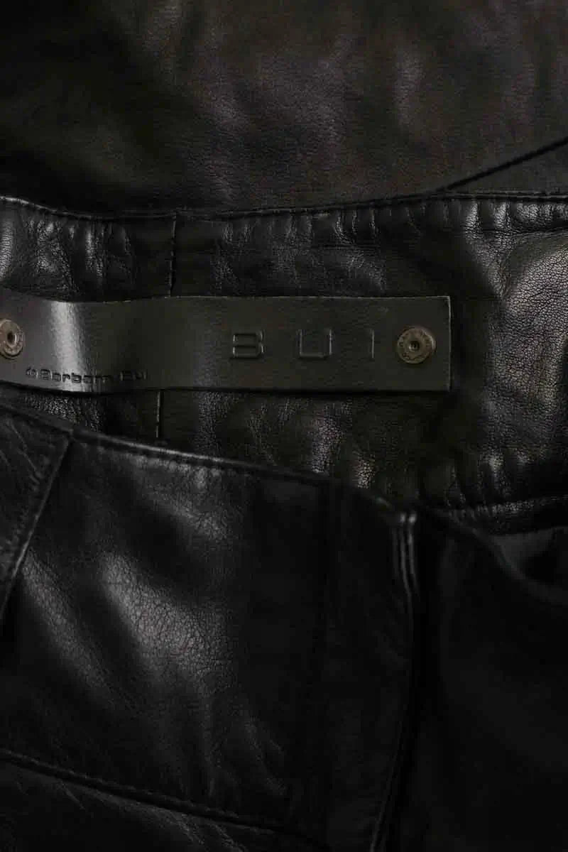 Pantalon droit Barbara Bui Noir en Cuir