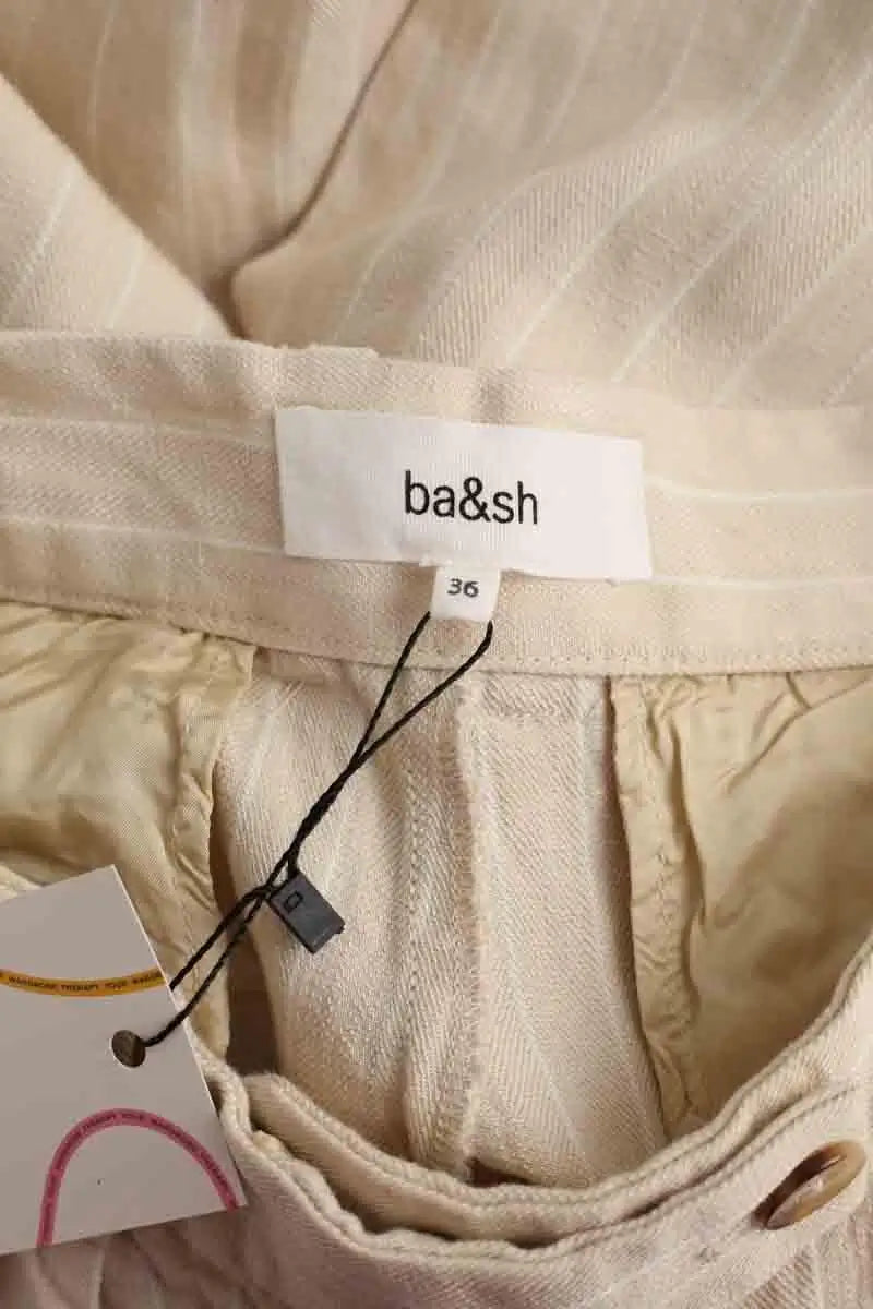 Pantalon droit Ba&Sh Beige en Viscose