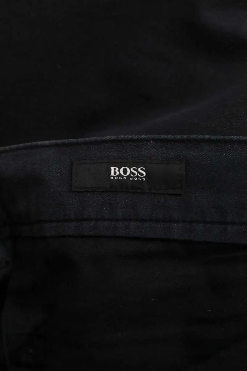 Pantalon droit Boss Noir en Coton