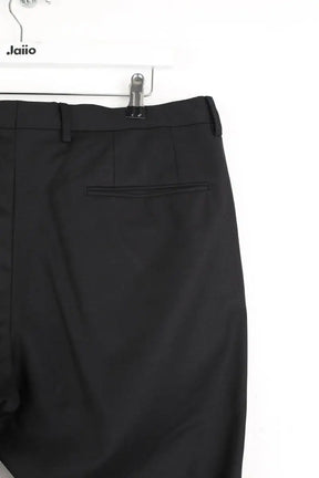 Pantalon droit Boss Noir en Laine
