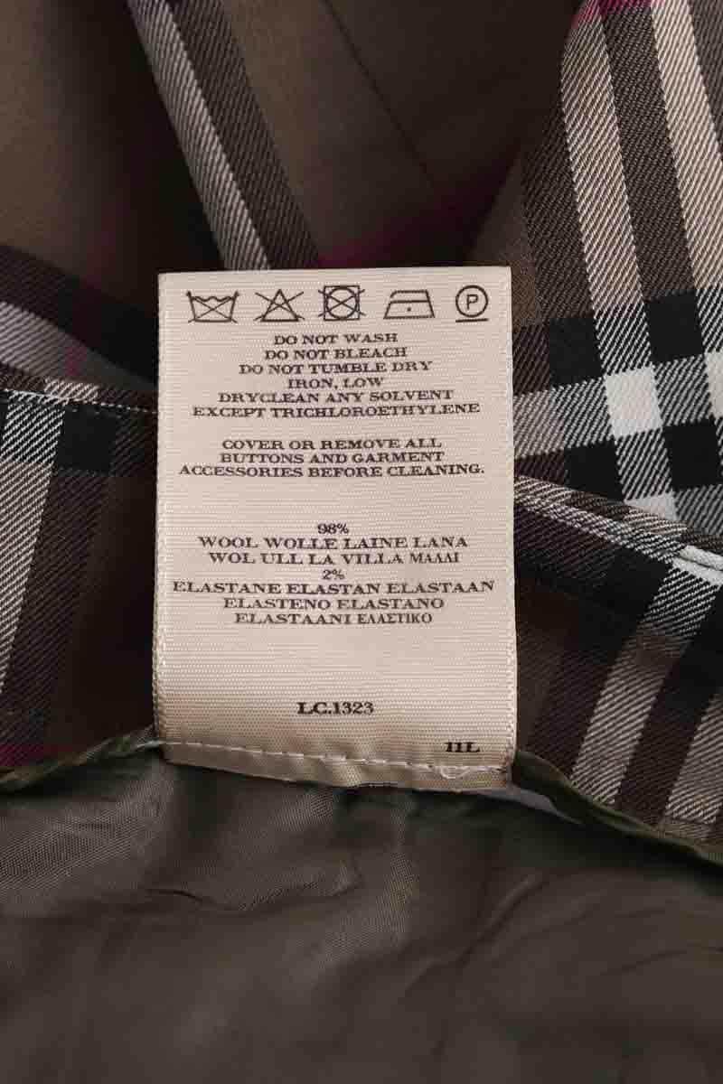 Pantalon droit Burberry Kaki en Laine