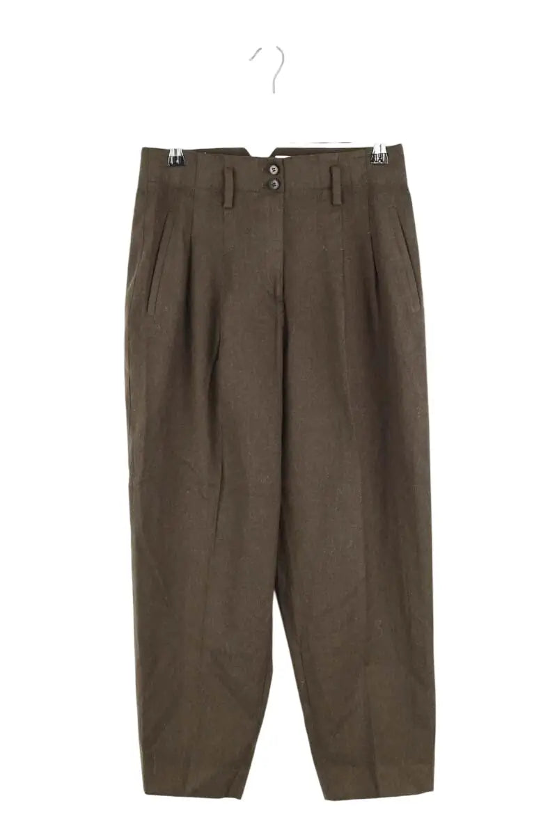 Pantalon droit Carven Kaki en Laine, taille XS - Seconde Main