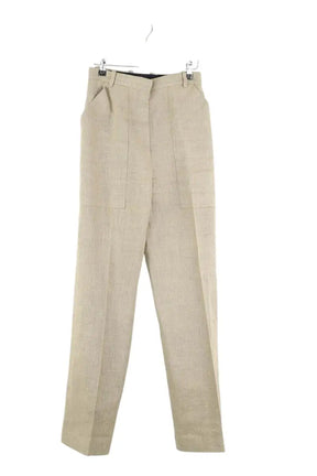 Pantalon droit Celine Beige en Lin, taille M - Seconde Main