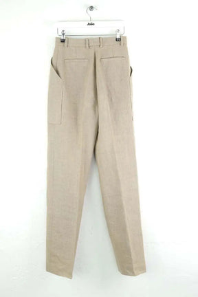 Pantalon droit Celine Beige en Lin
