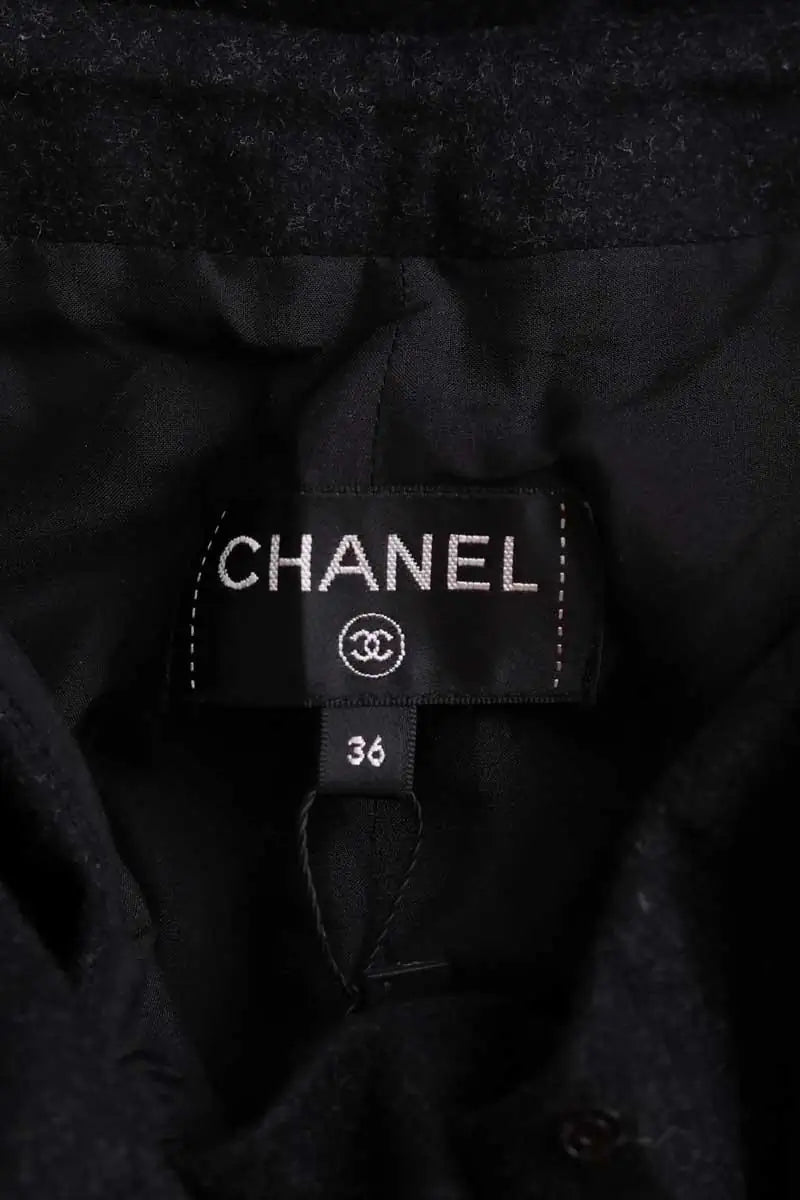 Pantalon droit Chanel Noir en Laine