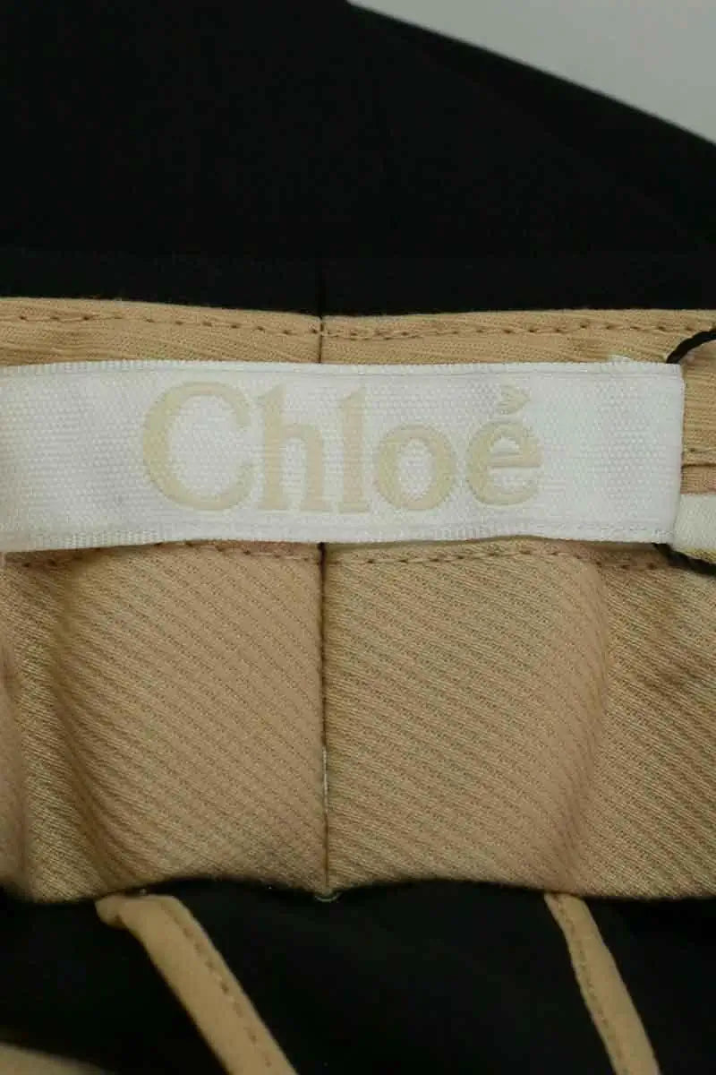 Pantalon droit Chloé Noir en Synthétique