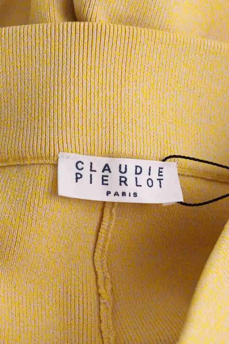 Pantalon droit Claudie Pierlot Jaune en Viscose