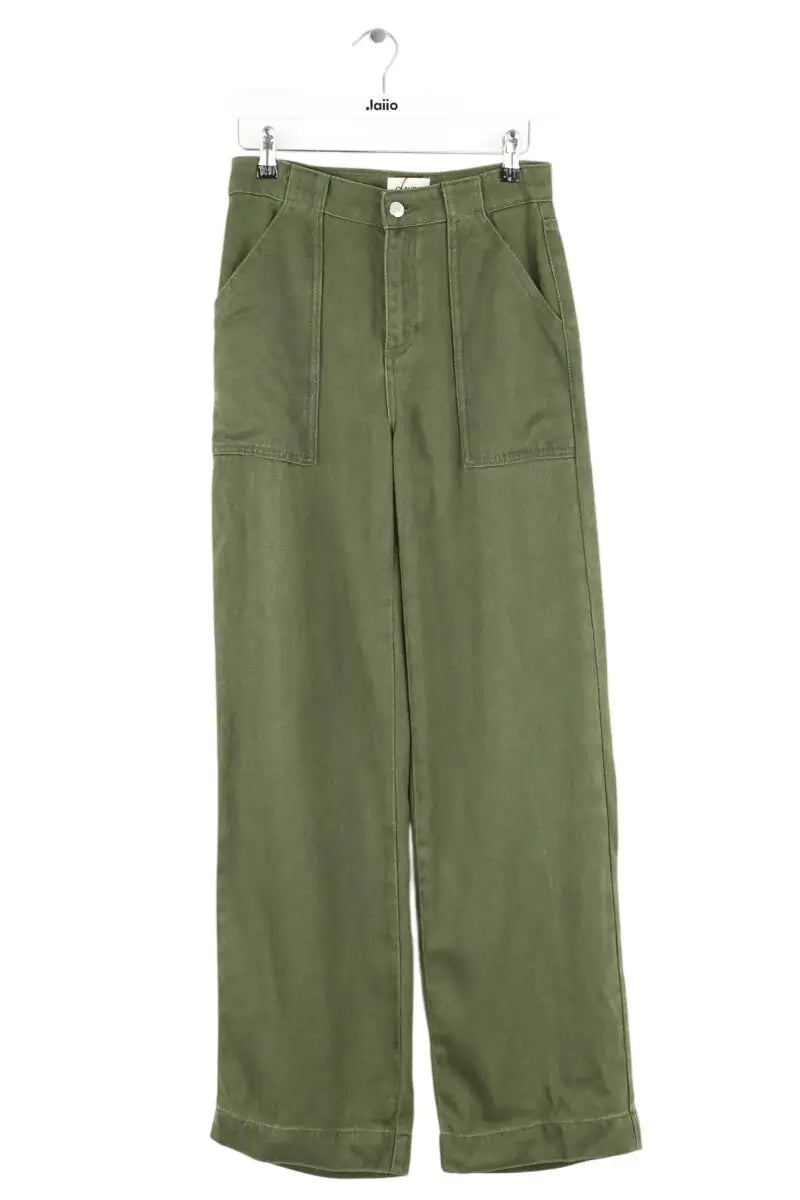 Pantalon droit Claudie Pierlot Kaki en Synthétique, taille XS - Seconde Main