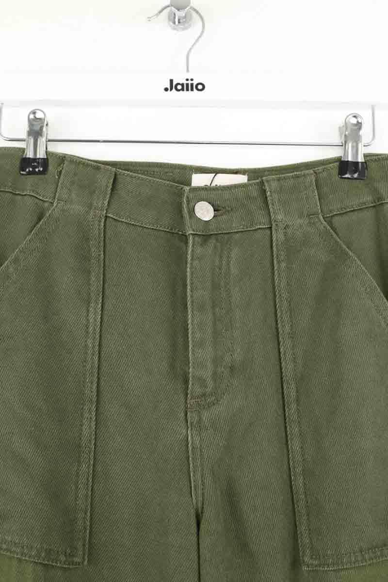 Pantalon droit Claudie Pierlot Kaki en Synthétique