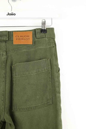 Pantalon droit Claudie Pierlot Kaki en Synthétique