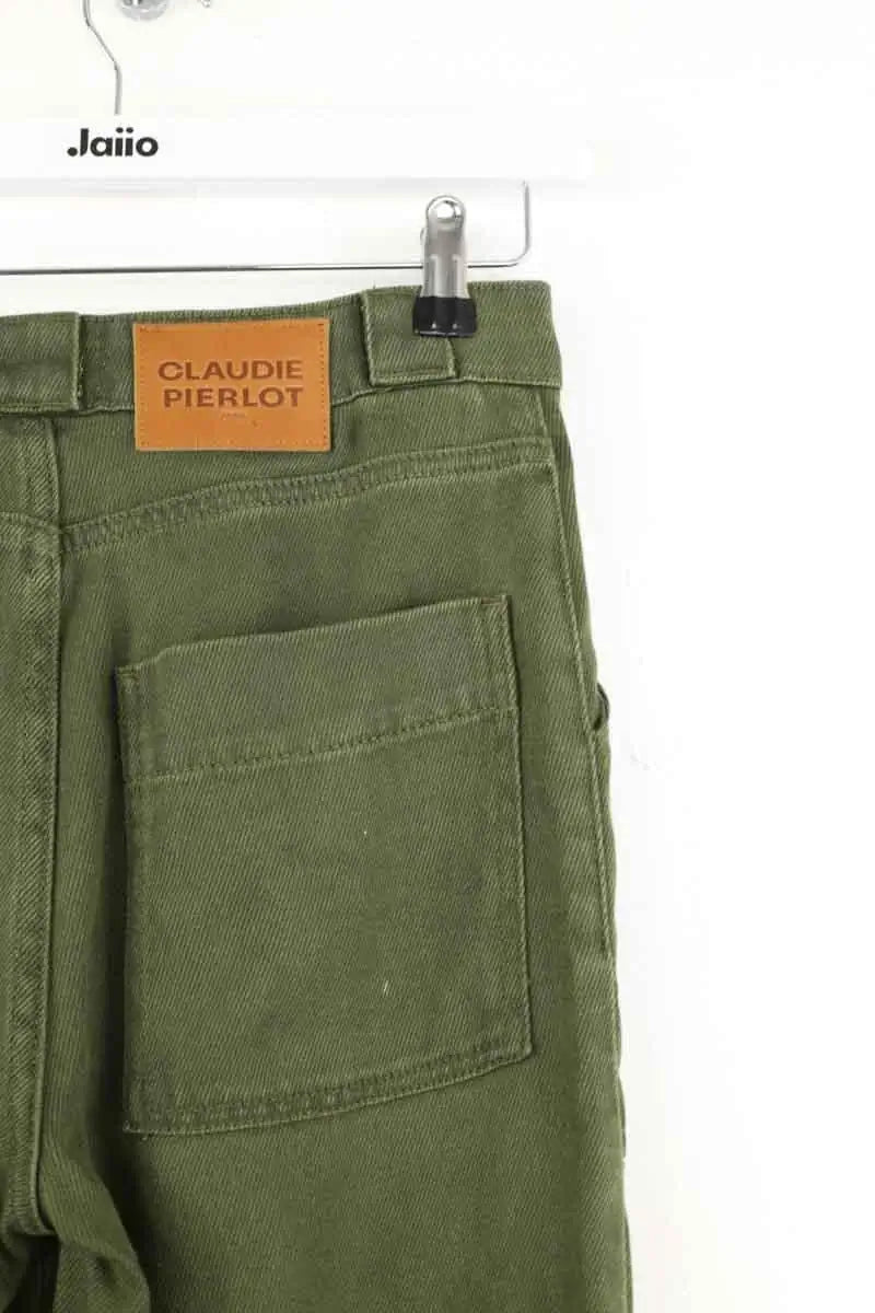 Pantalon droit Claudie Pierlot Kaki en Synthétique