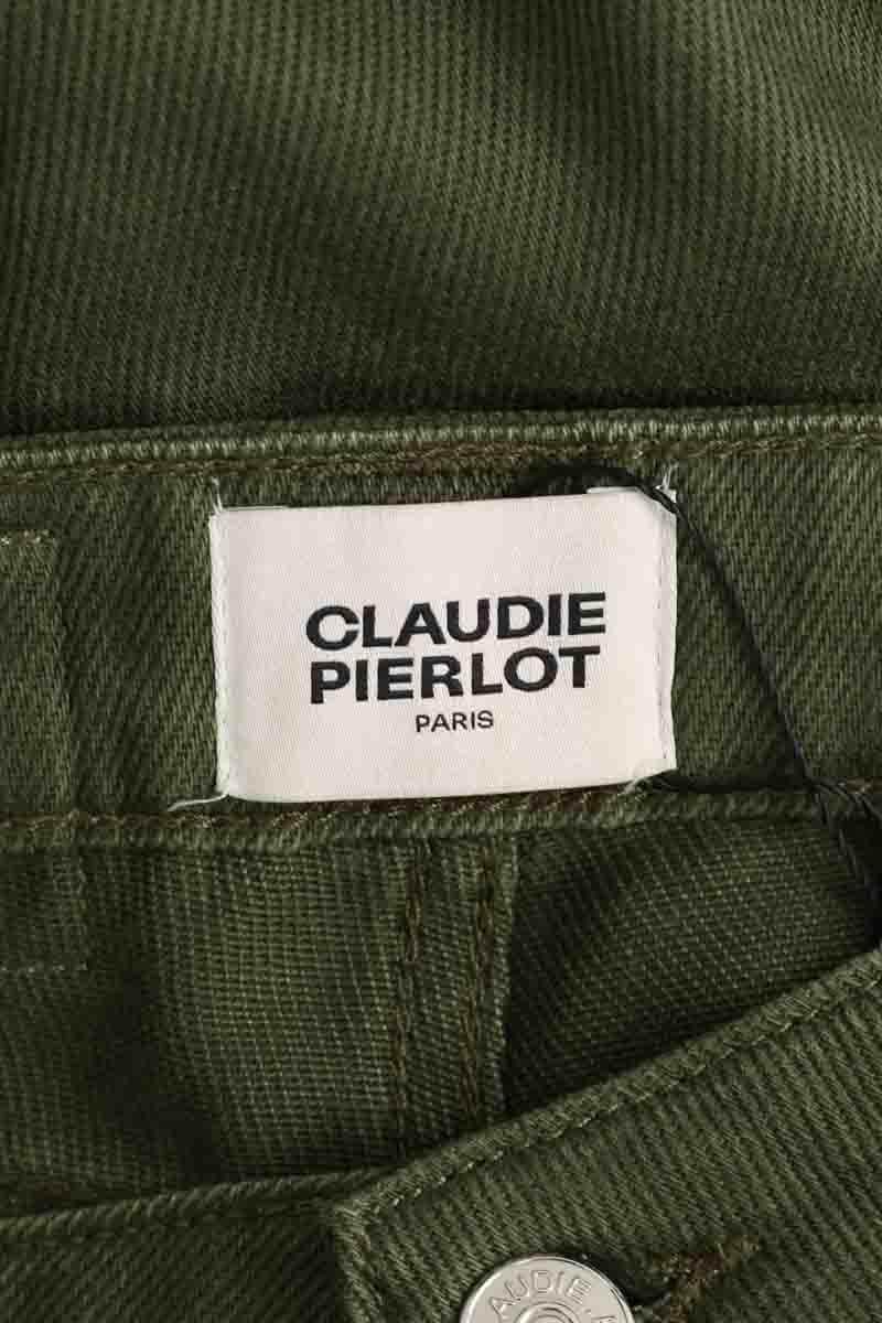 Pantalon droit Claudie Pierlot Kaki en Synthétique