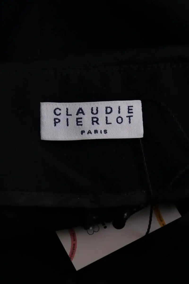 Pantalon droit Claudie Pierlot Marine en Synthétique