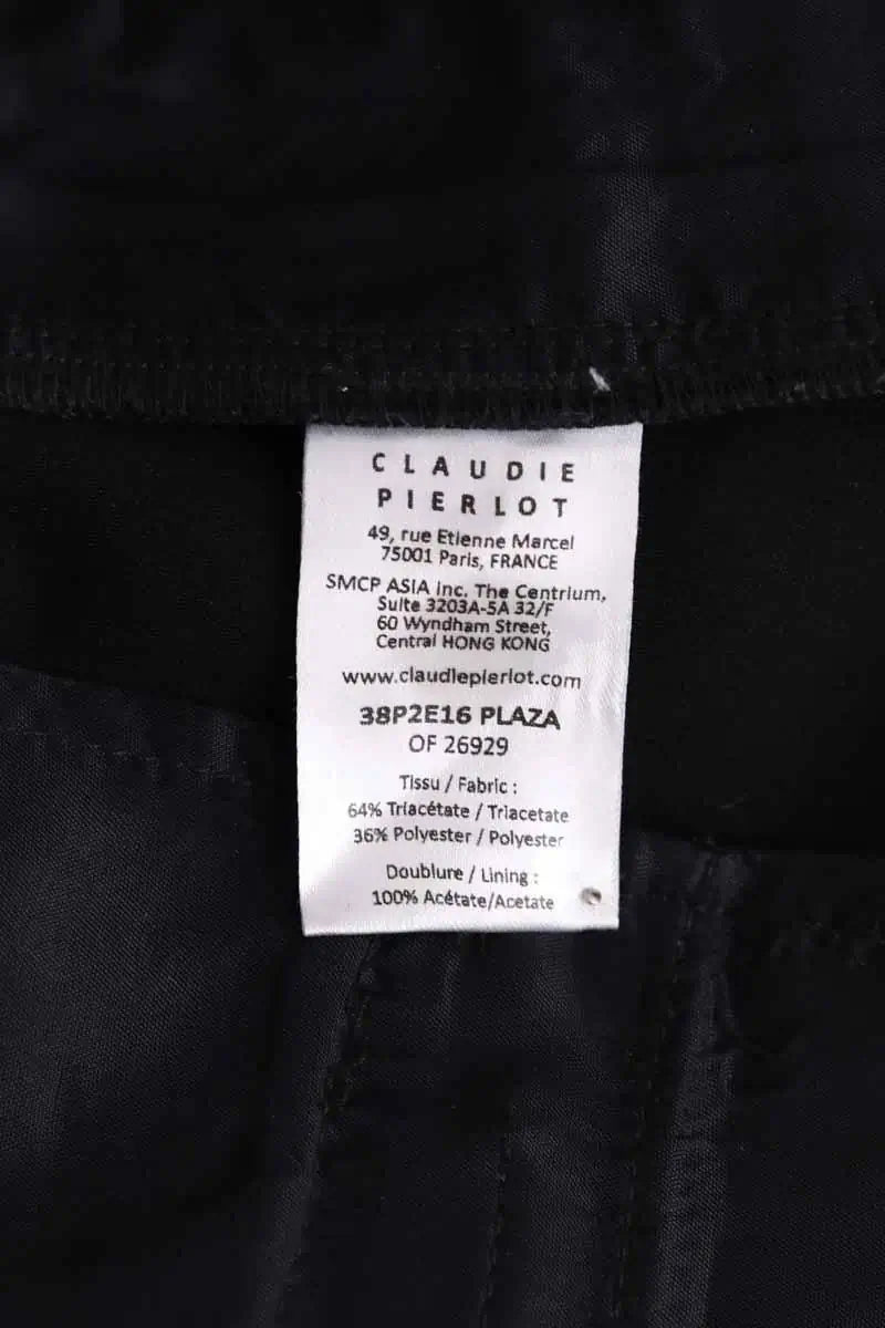 Pantalon droit Claudie Pierlot Noir en Synthétique